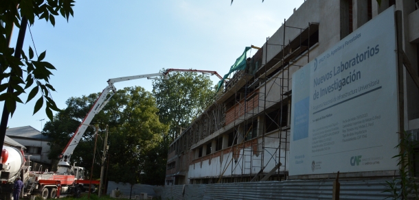 Finalizó la etapa de hormigonado de la obra de ampliación de los Laboratorios Integrados